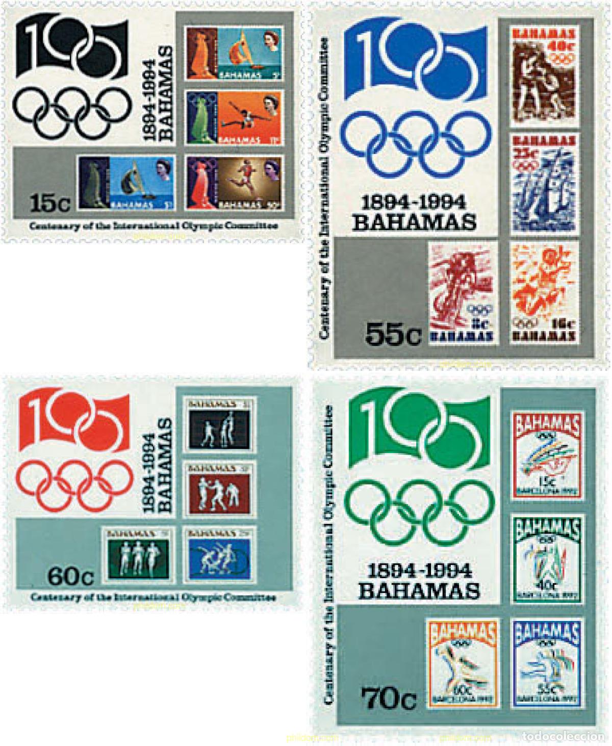 Sellos: 52540 MNH BAHAMAS 1994 CENTENARIO DEL COMITE OLIMPICO INTERNACIONAL