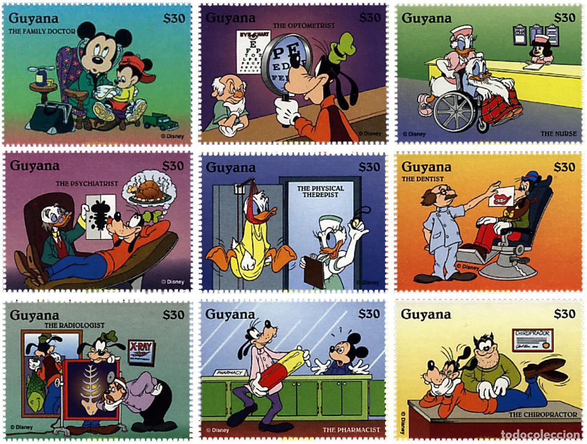 Sellos: 370018 MNH GUYANA 1995 LOS PERSONAJES DE DISNEY EN EL TRABAJO