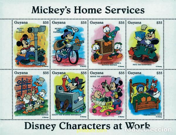 Sellos: 593932 MNH GUYANA 1995 LOS PERSONAJES DE DISNEY EN EL TRABAJO