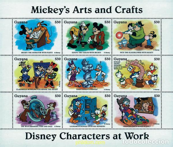 Sellos: 593936 MNH GUYANA 1995 LOS PERSONAJES DE DISNEY EN EL TRABAJO