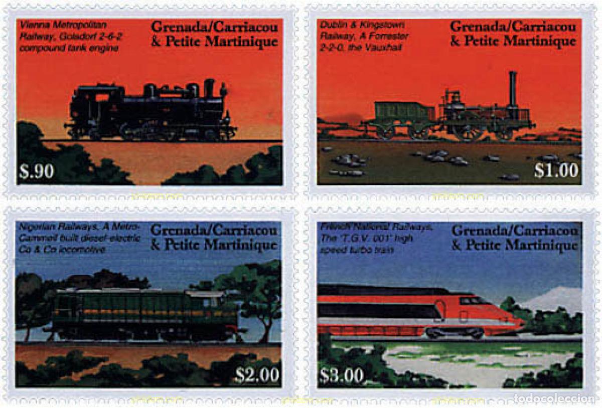 Sellos: 74635 MNH GRANADA GRANADINAS 2000 LOCOMOTORAS