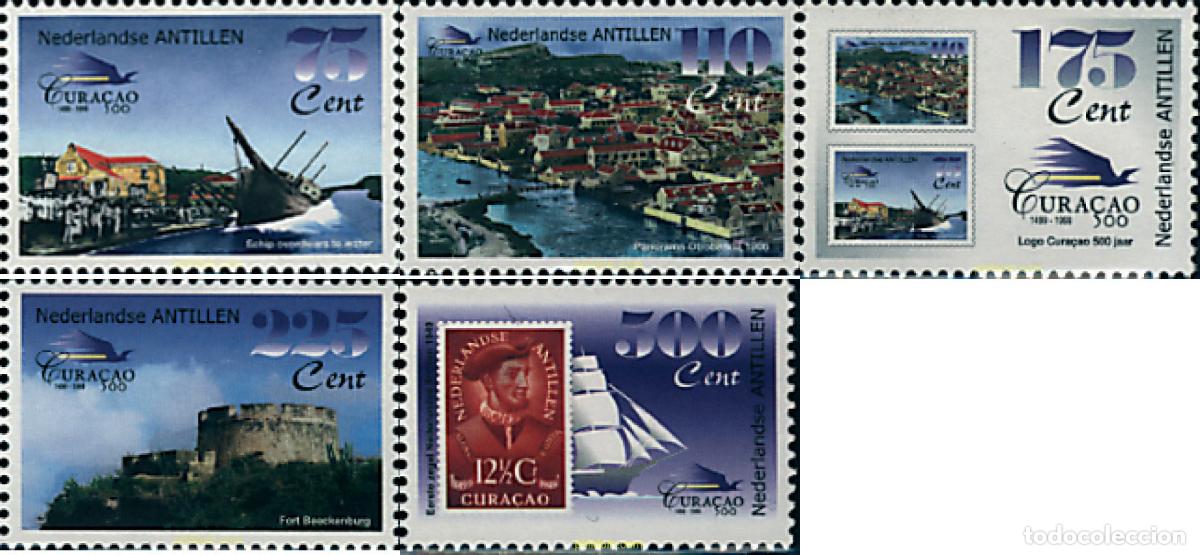 Sellos: 49925 MNH ANTILLAS HOLANDESAS 1999 500 ANIVERSARIO DE LA HISTORIA DE CURA&Ccedil;AO