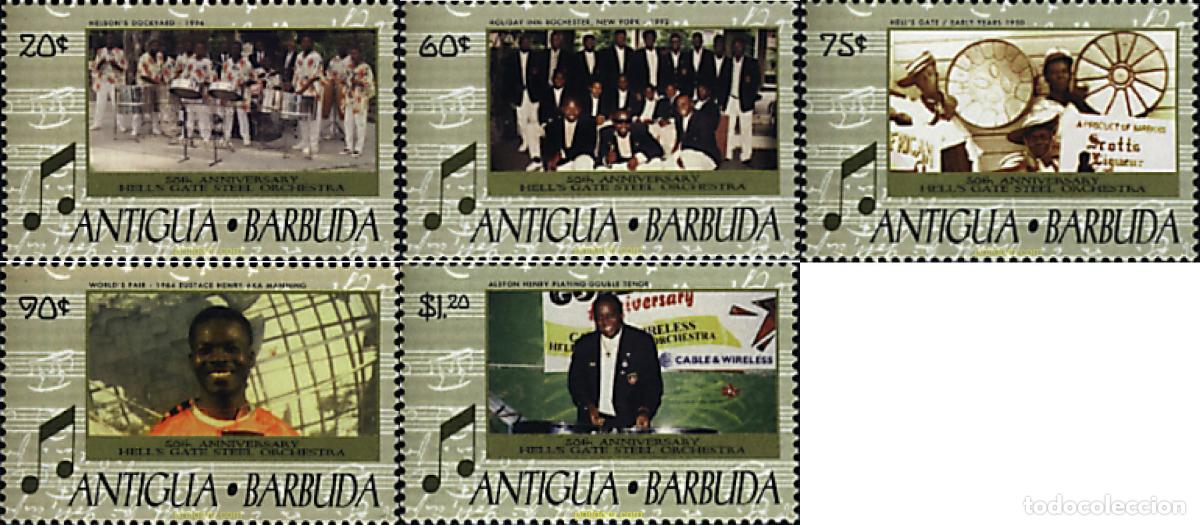 Sellos: 49941 MNH ANTIGUA Y BARBUDA 1999 50 ANIVERSARIO DE LA ORQUESTA HELLS GATE STEEL