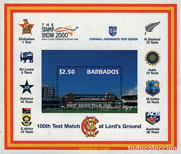 Sellos: 71991 MNH BARBADOS 2000 TORNEO DE CRICKET 2000 DE LAS INDIAS OCCIDENTALES