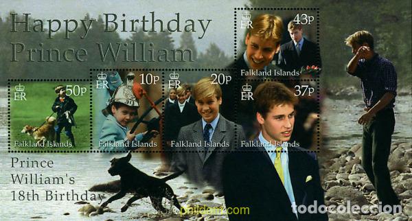 Sellos: 99476 MNH FALKLAND 2000 18 ANIVERSARIO DEL PRINCIPE GUILLERMO