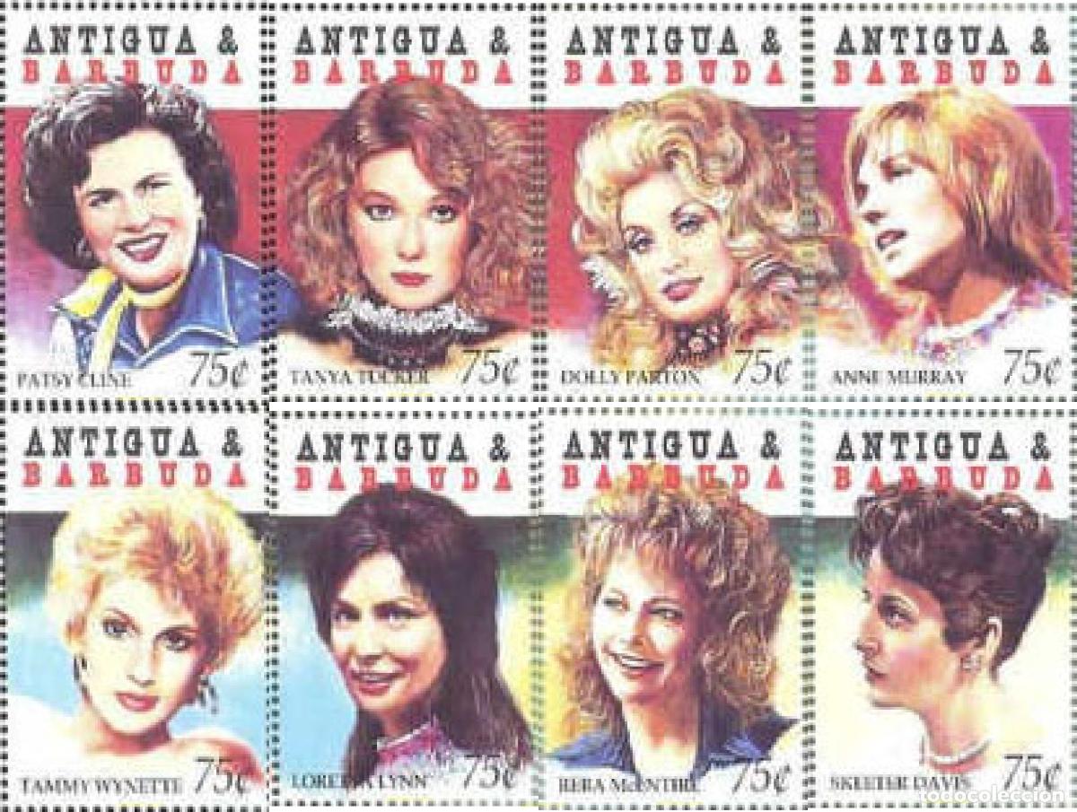 Briefmarken: 366974 MNH ANTIGUA Y BARBUDA 1994 CANTANTES DE MUSICA COUNTRY Y WESTERN
