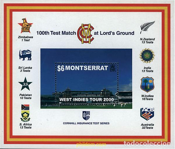 Sellos: 75506 MNH MONTSERRAT 2000 TORNEO DE CRIKCET DE LAS INDIAS OCCIDENTALES