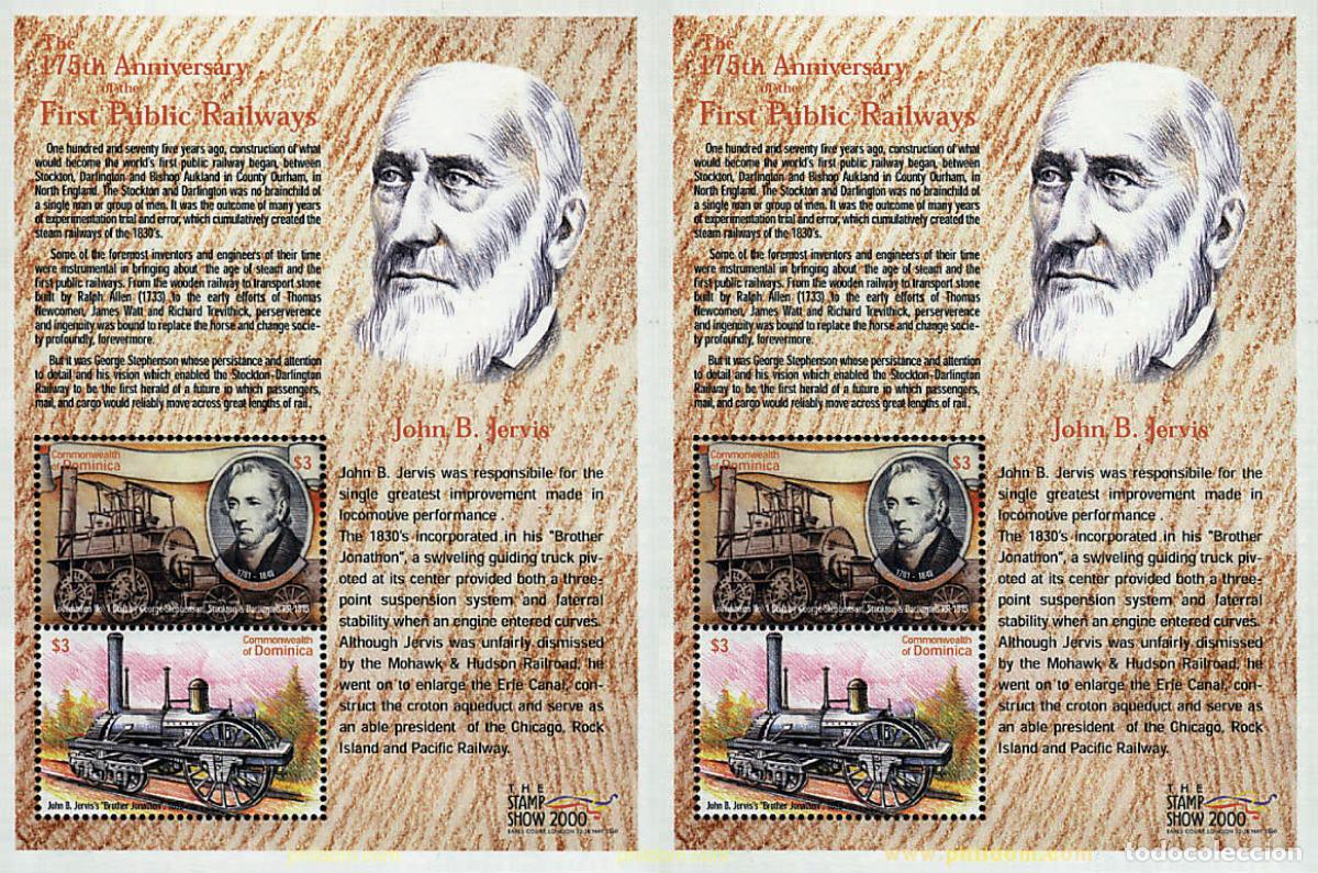 Sellos: 302882 MNH DOMINICA 2000 175 ANIVERSARIO DEL PRIMER FERROCARRIL