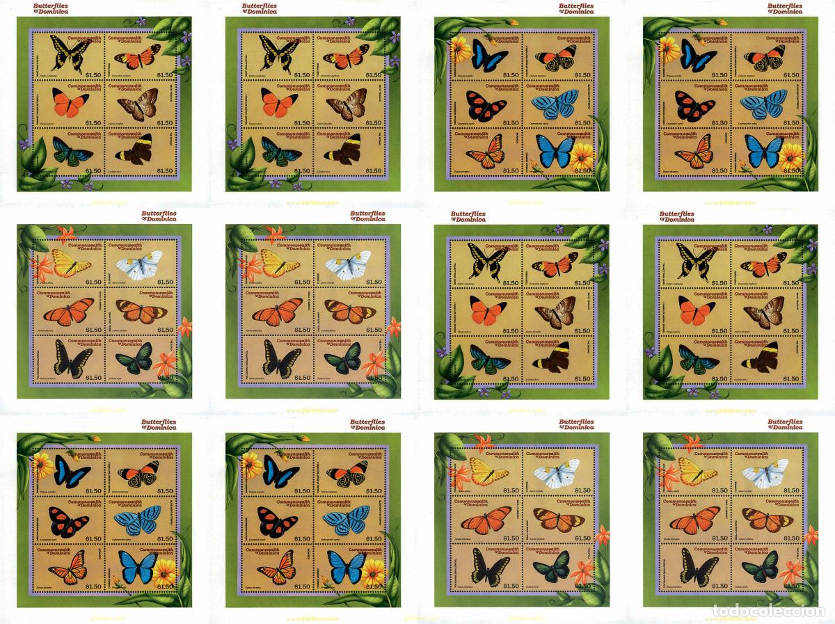 Sellos: 256549 MNH DOMINICA 2000 MARIPOSAS DE DOMINICA