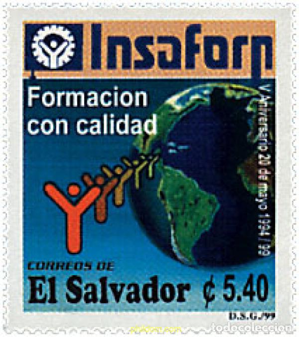 Sellos: 70020 MNH EL SALVADOR 1999 5 ANIVERSARIO DE LA INSAFORP