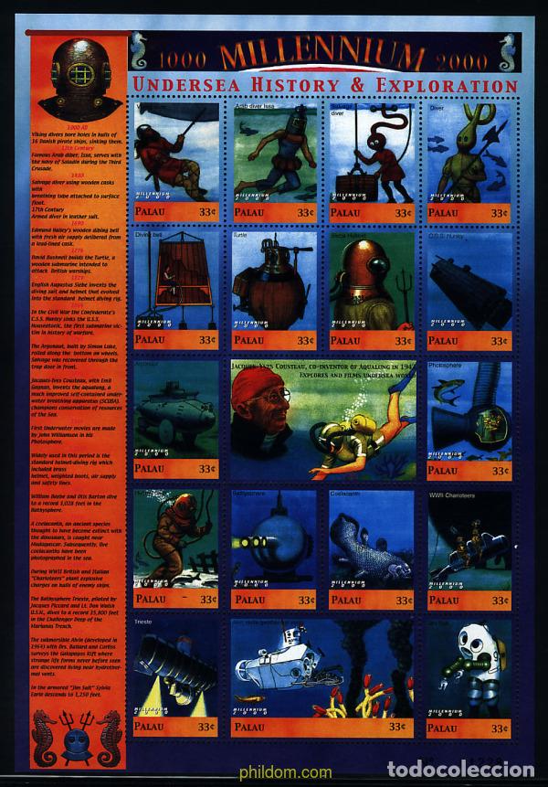 Sellos: 312815 MNH PALAU 2000 MILENIO. HISTORIA DE LA EXPLORACION SUBMARINA