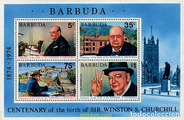 Sellos: 54752 MNH BARBUDA 1974 CENTENARIO DEL NACIMIENTO DE SIR WINSTON CHURCHILL