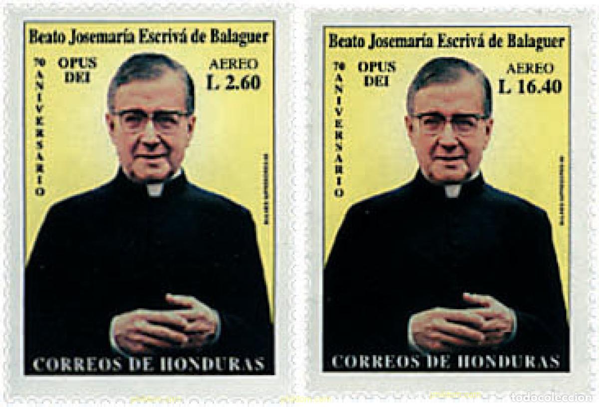 Sellos: 89513 MNH HONDURAS 1999 70 ANIVERSARIO DE JOSE MARIA ESCRIVA DE BALAGUER