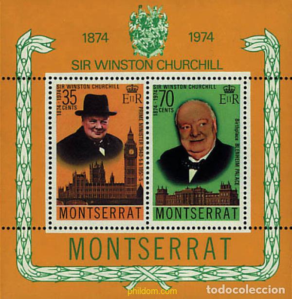 Sellos: 56203 MNH MONTSERRAT 1974 CENTENARIO DEL NACIMIENTO DE CHURCHILL