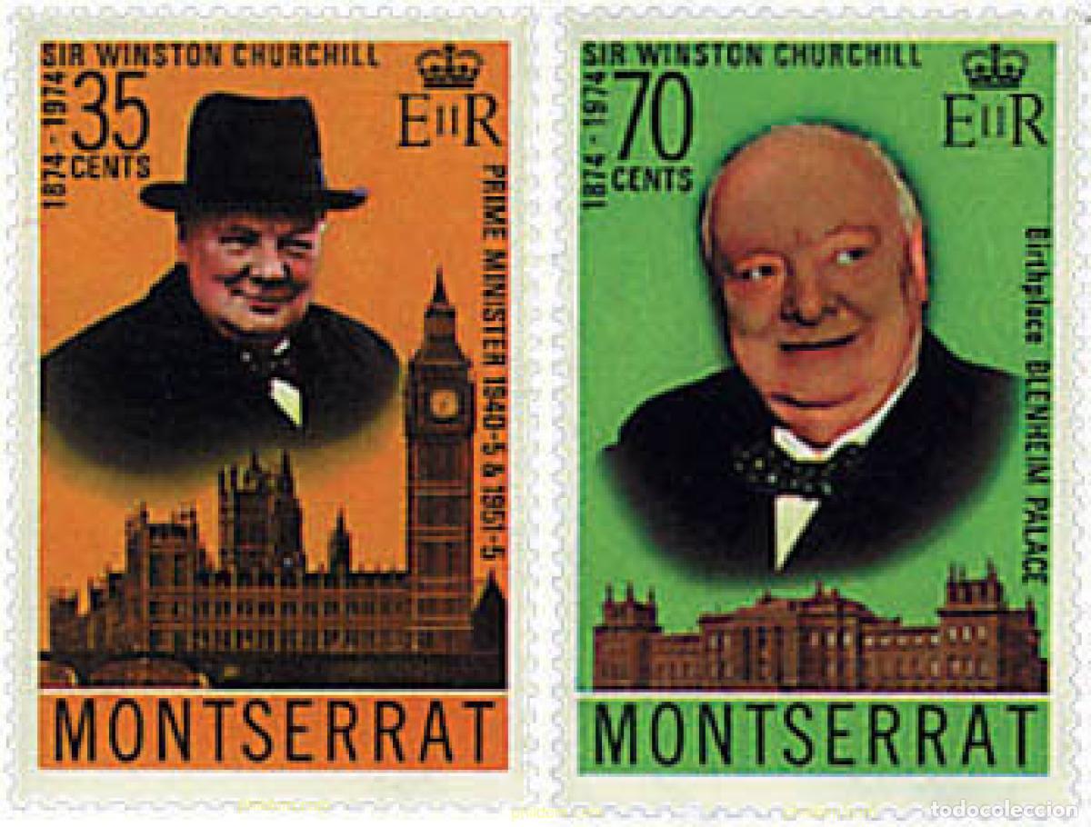 Sellos: 56202 MNH MONTSERRAT 1974 CENTENARIO DEL NACIMIENTO DE CHURCHILL