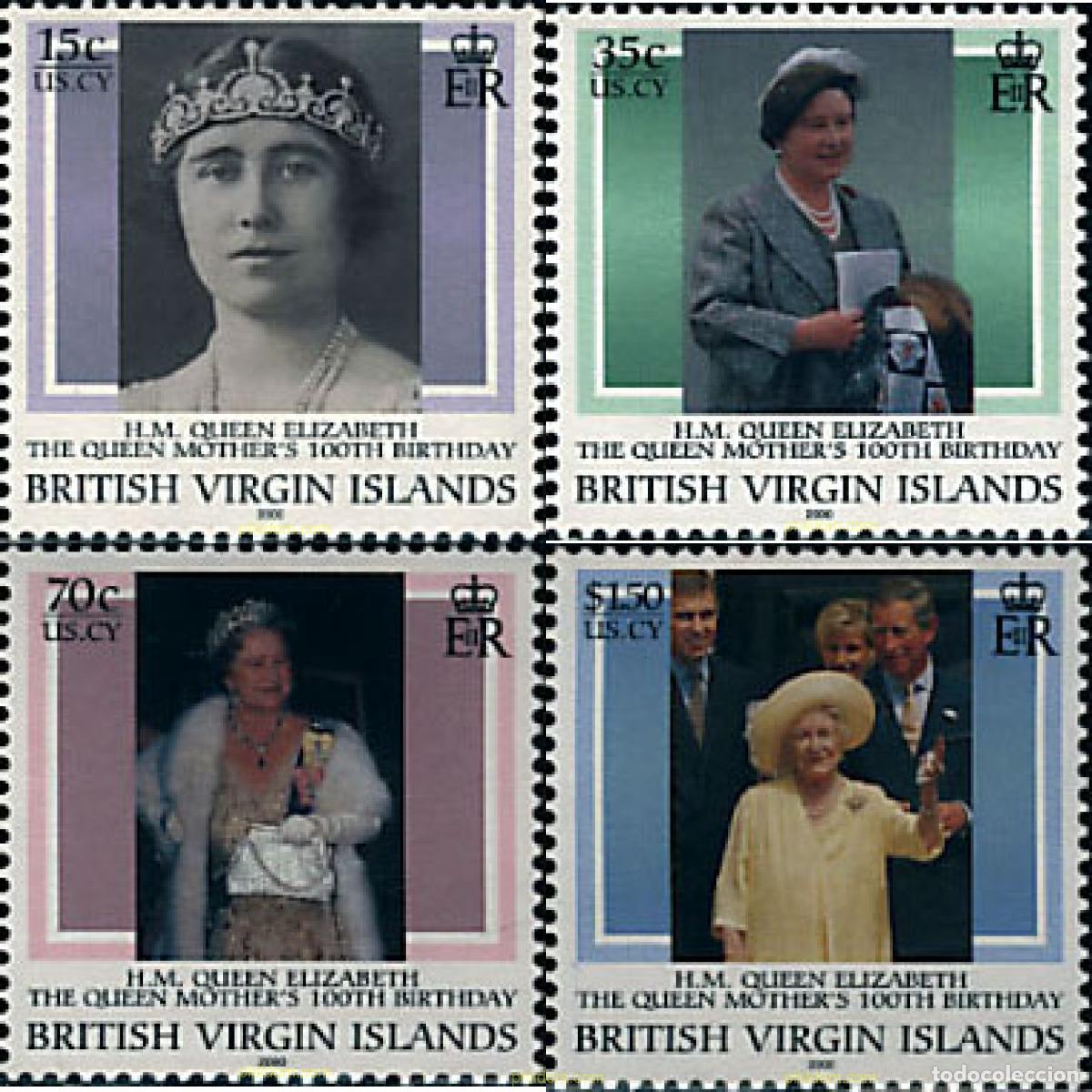 Sellos: 57020 MNH VIRGENES BRITANICAS Islas 2000 CENTENARIO DE LA REINA MADRE