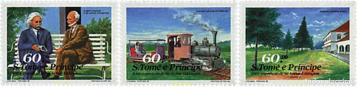 Sellos: 57883 MNH SANTO TOME Y PRINCIPE 1990 70 ANIVERSARIO DE LA EXPEDICION DE SIR ARTHUR EDDINGTON A SANT