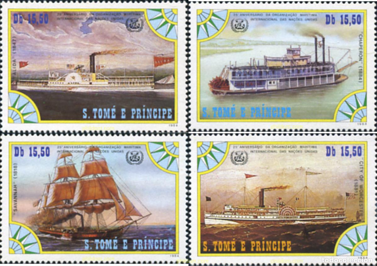 Sellos: 361116 MNH SANTO TOME Y PRINCIPE 1984 25 ANIVERSARIO DE LA ORGANIZACION MARITIMA INTERNACIONAL