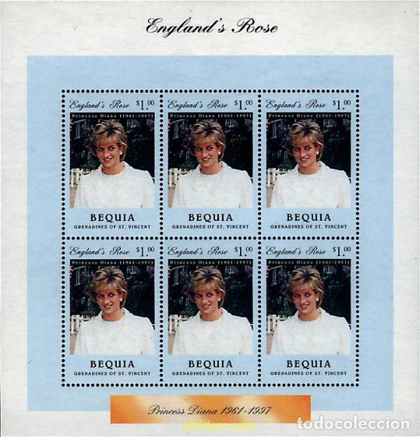 Sellos: 10280 MNH SAN VICENTE GRANADINAS. BEQUIA 1997 PRINCESA DIANA DE GALES