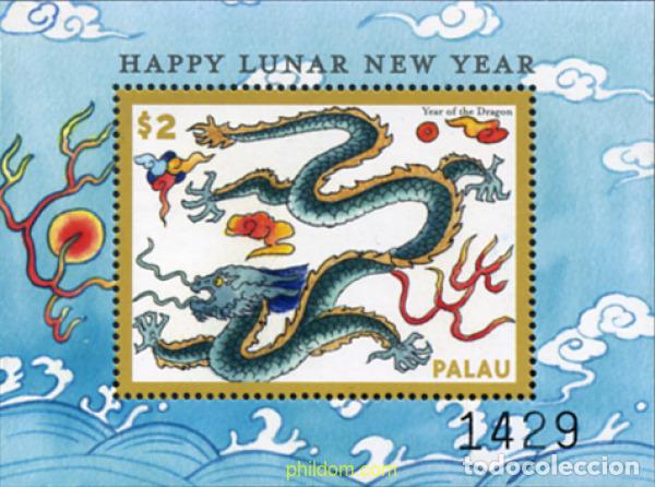 Sellos: 69416 MNH PALAU 2000 A&Ntilde;O LUNAR CHINO - A&Ntilde;O DEL DRAGON
