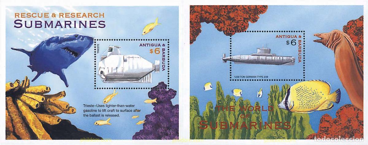 Sellos: 63702 MNH ANTIGUA Y BARBUDA 2000 EL MUNDO DE LOS SUBMARINOS