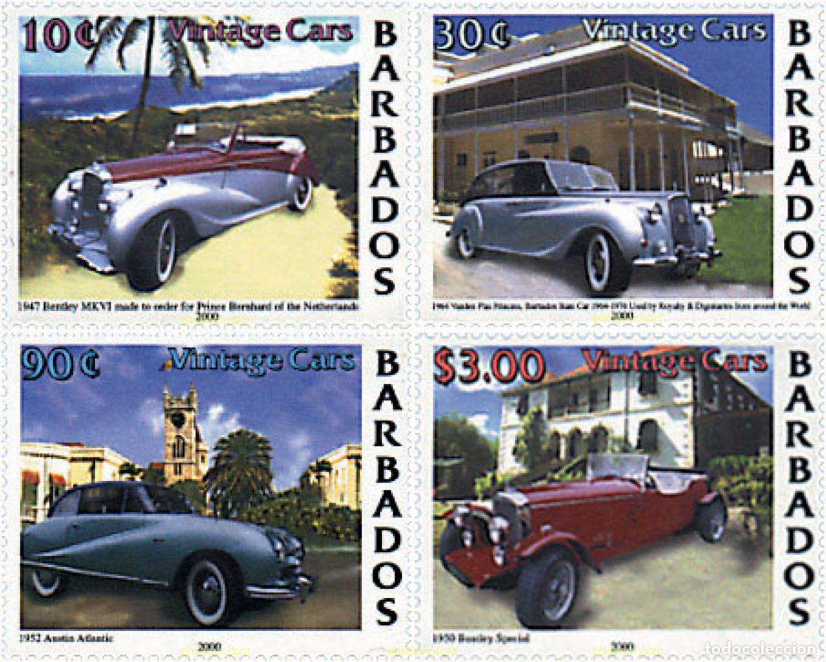 Sellos: 71992 MNH BARBADOS 2000 COCHES ANTIGUOS