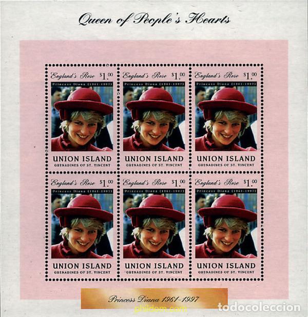 Sellos: 9247 MNH SAN VICENTE GRANADINAS. UNION ISLAND 1997 HOMENAJE A LA PRINCESA DIANA DE GALES