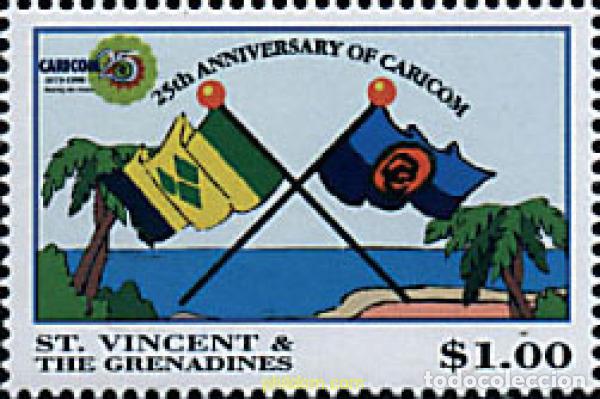 Sellos: 65166 MNH SAN VICENTE 1998 25 ANIVERSARIO DE CARICOM