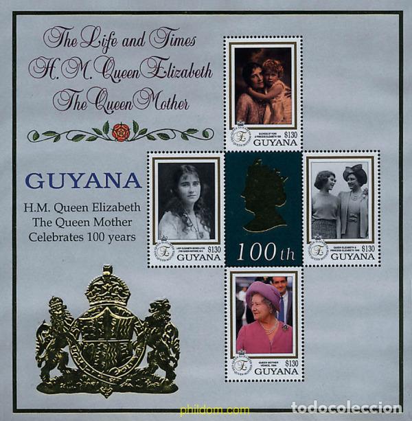 Sellos: 311750 MNH GUYANA 1999 HOMENAJE A LA REINA MADRE