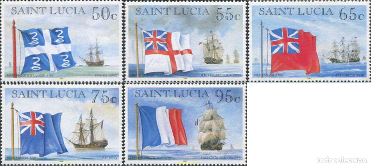 Sellos: 578343 MNH SANTA LUCIA 1996 BARCOS Y BANDERAS