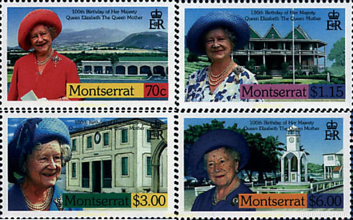 Stamps: 93778 MNH MONTSERRAT 2000 CENTENARIO DE LA REINA MADRE