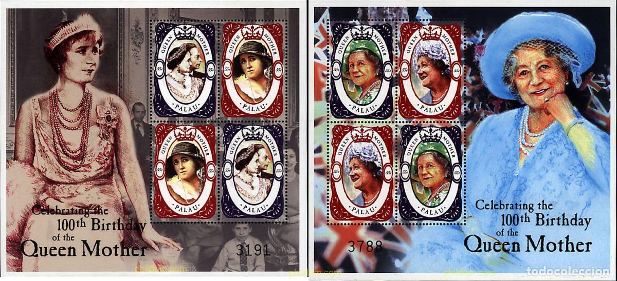 Stamps: 8478 MNH PALAU 2000 CENTENARIO DE LA REINA MADRE