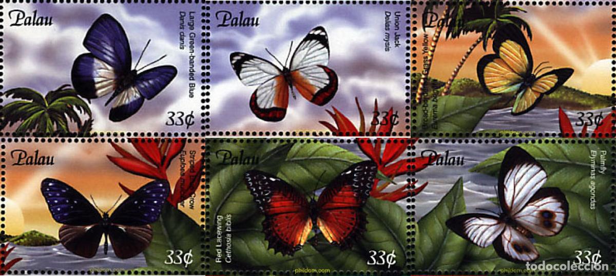 Sellos: 349853 MNH PALAU 2000 MARIPOSAS