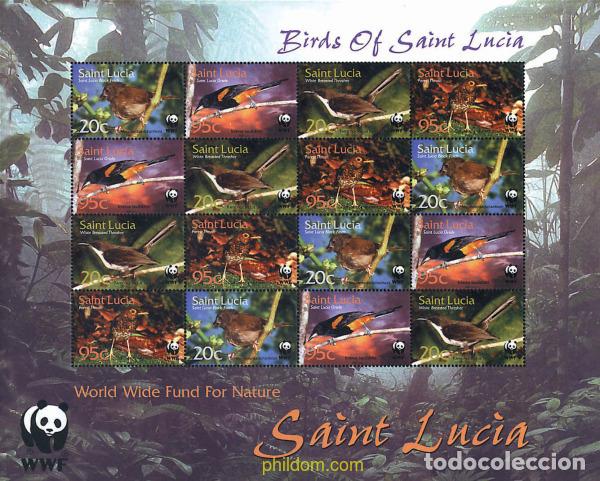 Sellos: 12718 MNH SANTA LUCIA 2001 PAJAROS DE SANTA LUCIA
