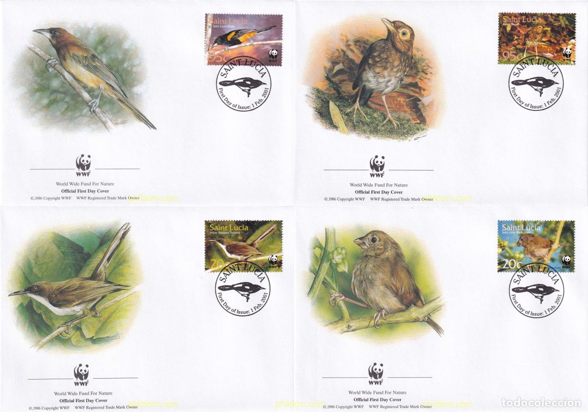 Sellos: 23278 MNH SANTA LUCIA 2001 PAJAROS DE SANTA LUCIA