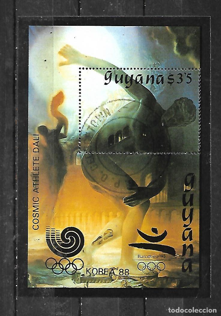 Sellos: 1989: GUYANA Hoja souvenir &rdquo;Juegos Ol&iacute;mpicos. Se&uacute;l&acute;88 y Barcelona&acute;92&rdquo; (CTO)