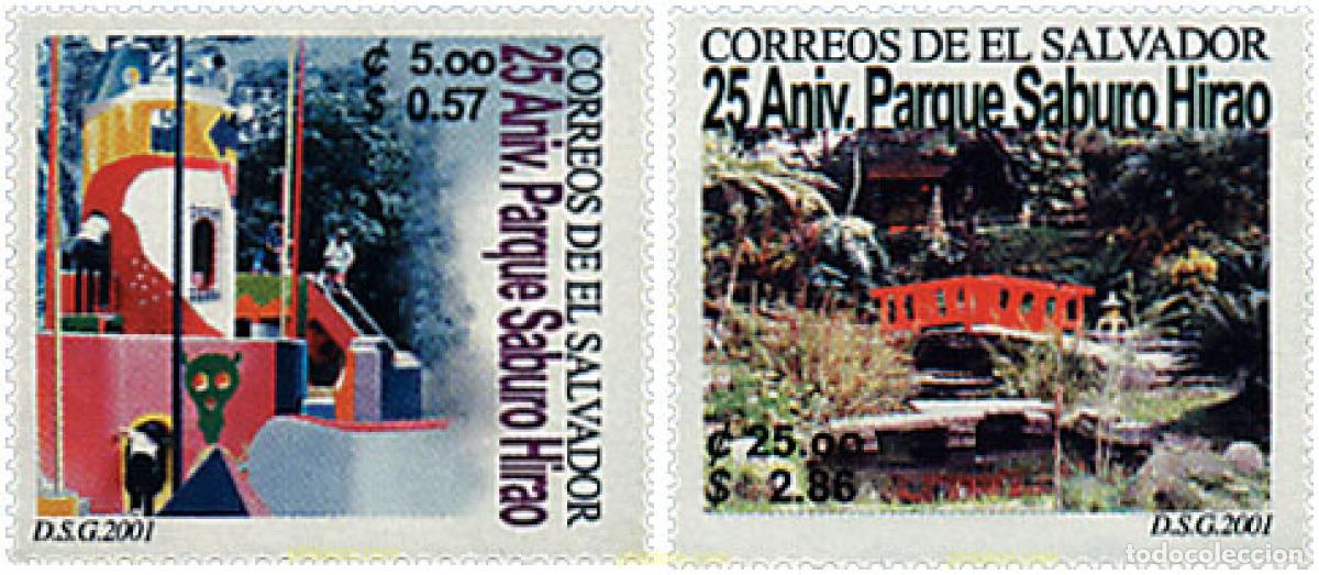 Sellos: 79272 MNH EL SALVADOR 2001 25 ANIVERSARIO DEL PARQUE SABURO HIRAO