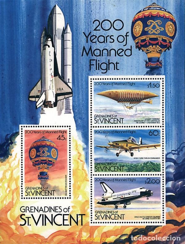 Sellos: 72190 MNH SAN VICENTE GRANADINAS 1983 200 ANIVERSARIO DE LA PRIMERA ASCENSION EN GLOBO
