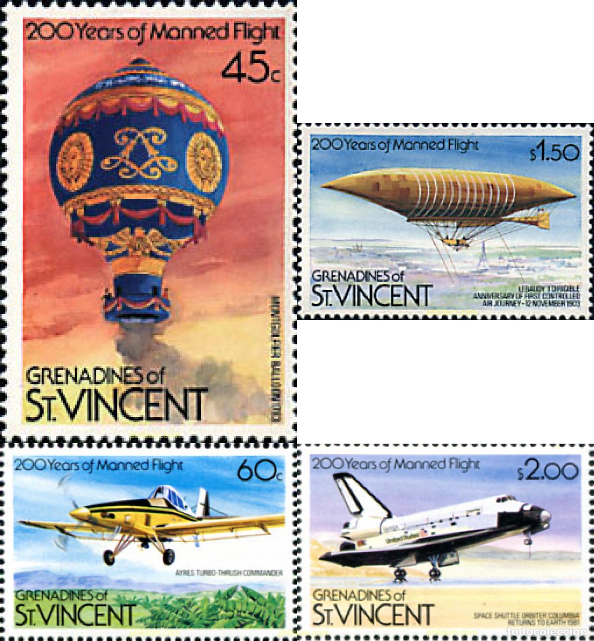 Sellos: 72184 MNH SAN VICENTE GRANADINAS 1983 200 ANIVERSARIO DE LA PRIMERA ASCENSION EN GLOBO