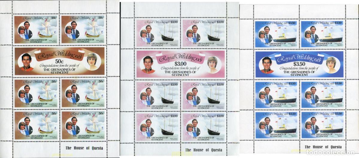 Sellos: 135505 MNH SAN VICENTE GRANADINAS 1981 BODA DEL PRINCIPE CARLOS Y LADY DIANA SPENCER