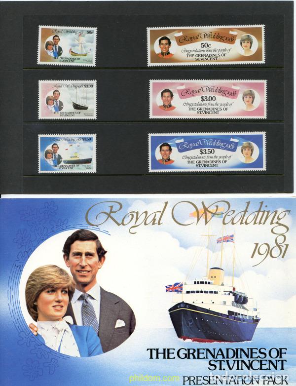 Sellos: 231402 MNH SAN VICENTE GRANADINAS 1981 BODA DEL PRINCIPE CARLOS Y LADY DIANA SPENCER