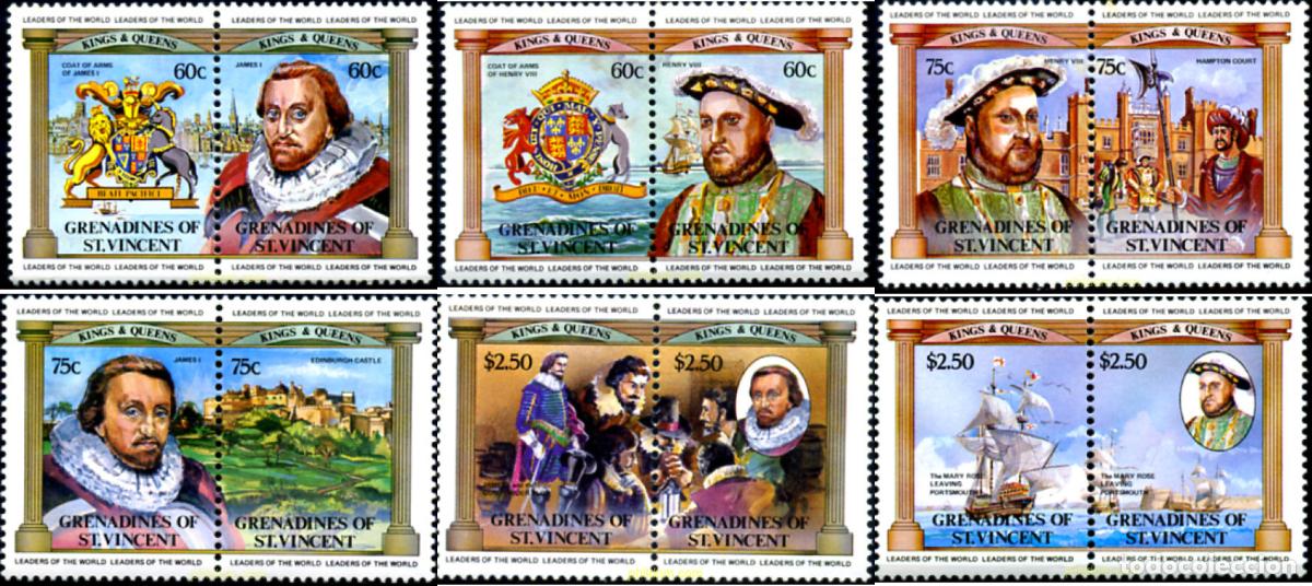 Sellos: 153584 MNH SAN VICENTE GRANADINAS 1983 REYES DE INGLATERRA