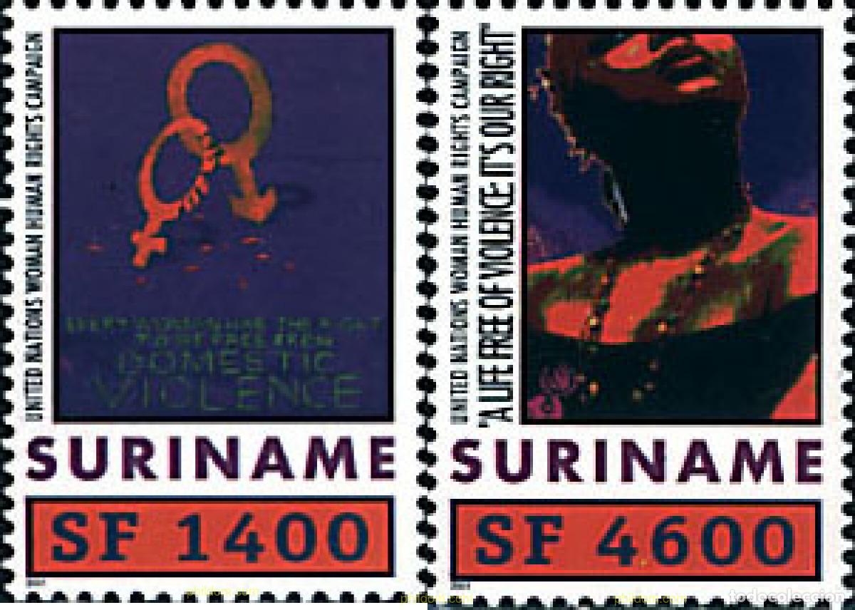 Sellos: 73266 MNH SURINAM 2001 CAMPA&Ntilde;A DE LAS NACIONES UNIDAS SOBRE LOS DERCHOS DE LA MUJER