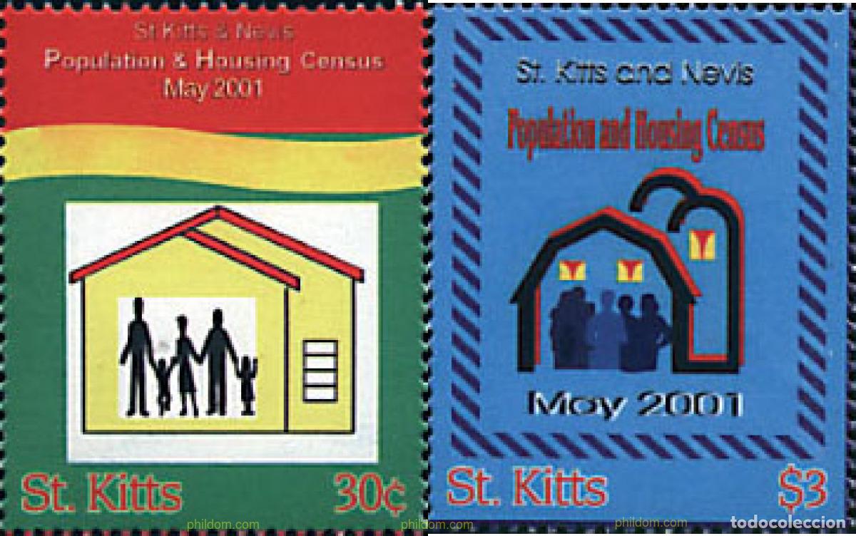 Sellos: 75412 MNH SAN KITTS 2001 NUEVO CENSO