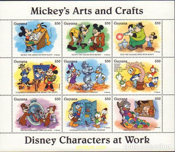 Sellos: 368602 MNH GUYANA 1996 LOS PERSONAJES DE DISNEY EN EL TRABAJO. PROMOCION DE LA FILATELIA