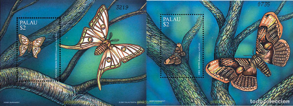 Sellos: 86193 MNH PALAU 2001 MARIPOSAS NOCTURNAS DEL MUNDO