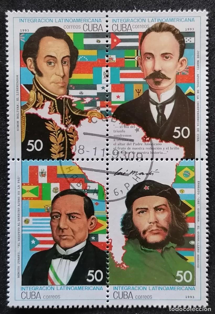 Sellos: CUBA 1993 - INTEGRACI&Oacute;N LATINOAMERICANA .