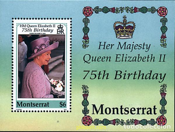 Sellos: 78500 MNH MONTSERRAT 2001 75 ANIVERSARIO DE LA REINA ISABEL II