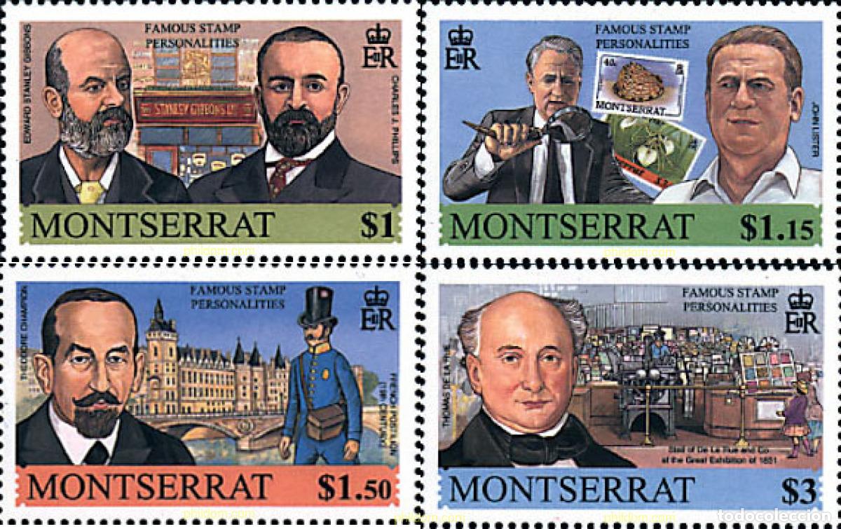 Sellos: 76480 MNH MONTSERRAT 2001 PERSONALIDADES DE LA FILATELIA