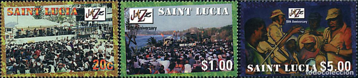 Sellos: 86333 MNH SANTA LUCIA 2001 10 ANIVERSARIO DEL FESTIVAL DE JAZZ EN SANTA LUCIA